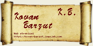 Kovan Barzut vizit kartica